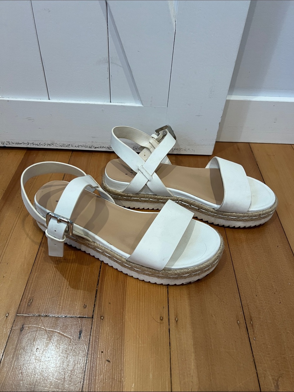 Target White Platform Espadrille Sandals with Ankle Strap
